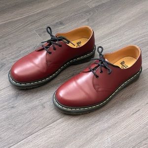 Dr. Martens 1461 Cherry Red Smooth Leather Oxford Shoes - Size 10